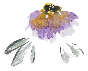 Abstract watercolor flowers