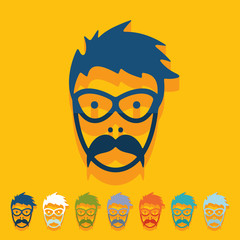 Flat design: face male