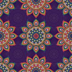 Ethnic floral seamless pattern