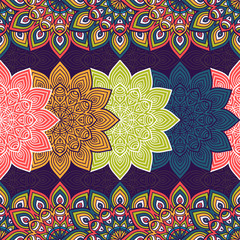 Ethnic floral seamless pattern