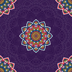 Ethnic floral seamless pattern