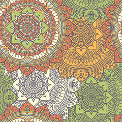 Ethnic floral seamless pattern