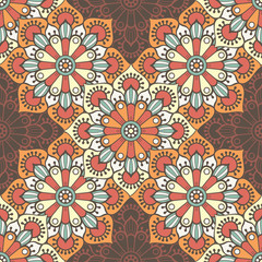 Ethnic floral seamless pattern