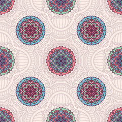 Ethnic floral seamless pattern