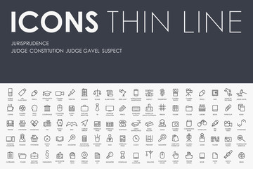 jurisprudence Thin Line Icons