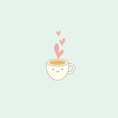Cute coffee cup vector design illustration.