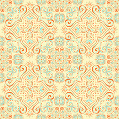 Ethnic floral seamless pattern