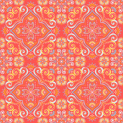Ethnic floral seamless pattern