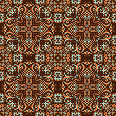 Ethnic floral seamless pattern
