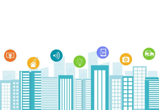 business smart city.internet connection.social concept