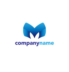 Abstract business design template logo icon with letter M. Vector color emblem sign.