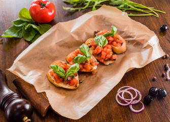 Bruschetta with wine