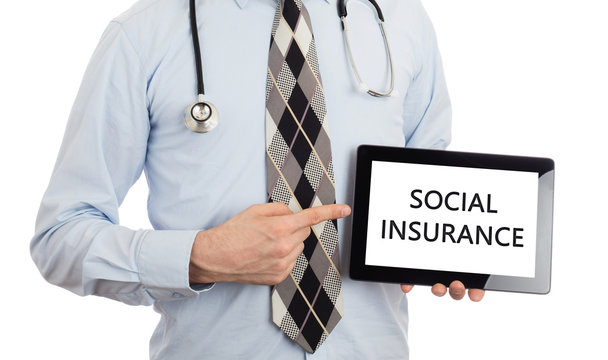 Doctor holding tablet - Social insurance