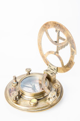 Vintage compass isolated on white background