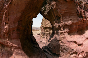The Arches rock formation at Timna Park in the southern negev de