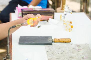 Glass blowing and working