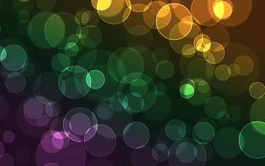 Colorful circles bokeh of light abstract background