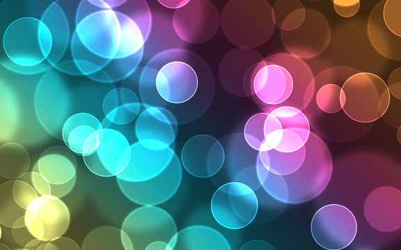 Colorful circles bokeh of light abstract background