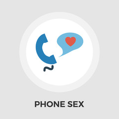 Phone sex vector flat icon