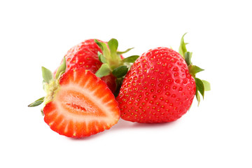 Strawberries isolated on a white background