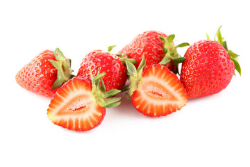 Strawberries isolated on a white background