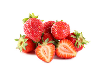 Strawberries isolated on a white background