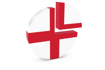 Obraz premium English Flag Pie Chart - Flag of England Quarter Graph 3D Illustration