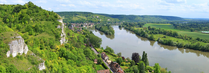 Vue panoramique, sur la seine, Château-Gaillard et les Andelys, Eure,Normandie