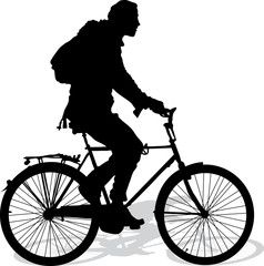 Fototapeta premium Vector silhouette of the cyclist