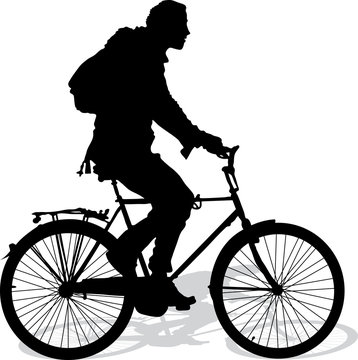 Vector silhouette of the cyclist
