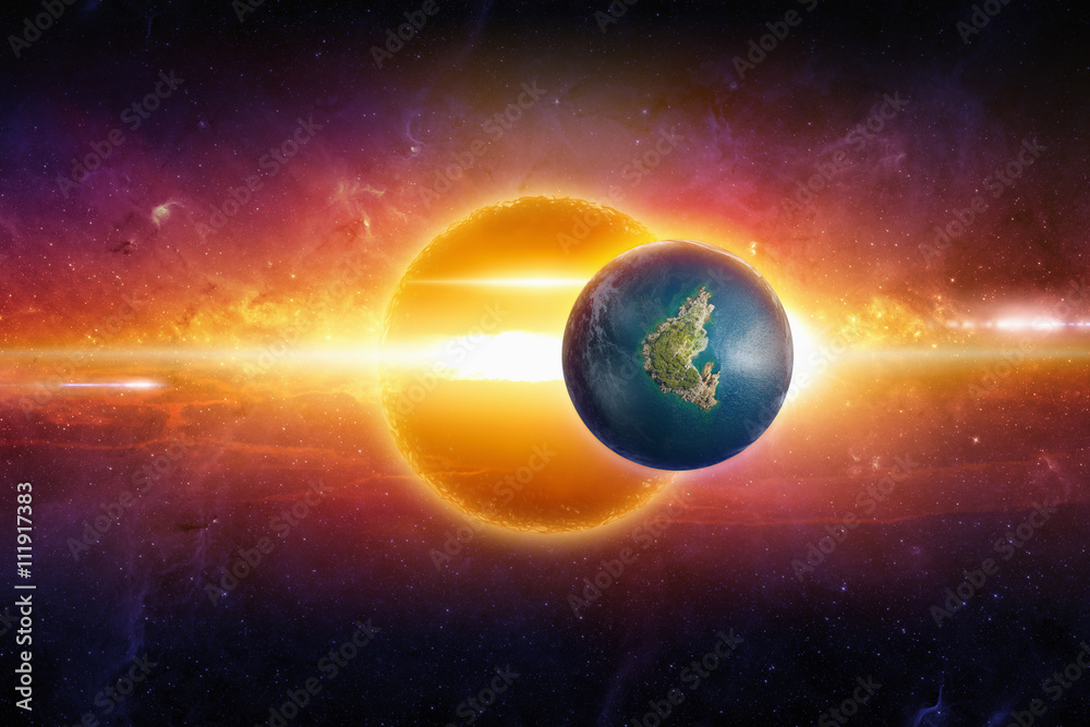Canvas Prints earth-like planet in deep space