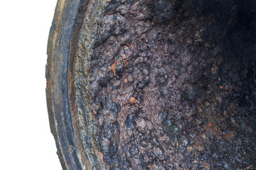 dregs in cast iron water pipe, 700 mm diameter
