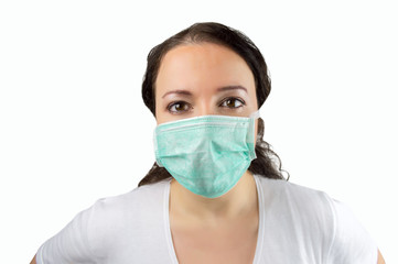 woman with mask to protect of virus