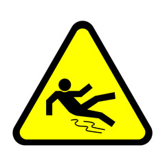 Warnzeichen Warnschild flach - Rutschgefahr