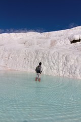  The beautiful pools in Pamukkale ,Turkey