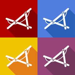 Icono plano hamaca con sombra en varios colores