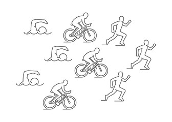 Vector line triathlon symbol