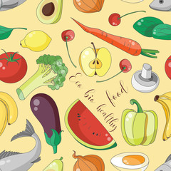 Eco bio healthy food pattern