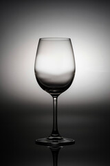 Single empty brandy glass