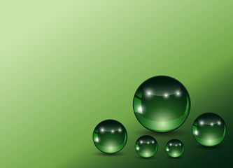 green balls on a green background