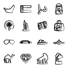 United Arab Emirates Icons Freehand