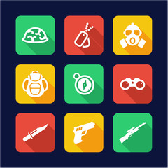 Commandos Icons Flat Design