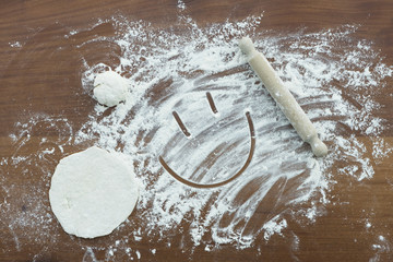 making dough for pizza