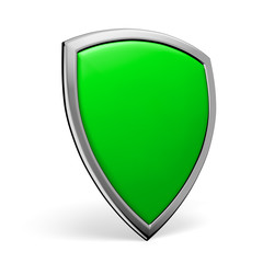 Green shield on white