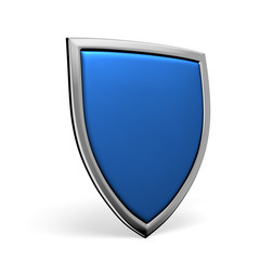 Blue shield on white