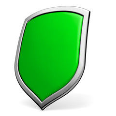 Green shield on white