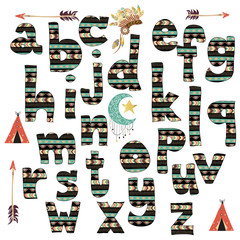 Green black colorful ink alphabet letters.Hand drawn written in