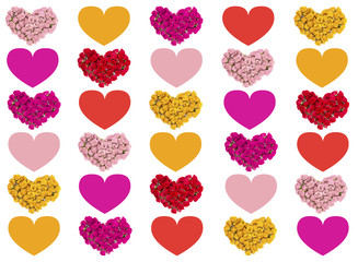 Greeting Card with Colorful hearts