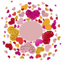 Greeting Card with Colorful hearts