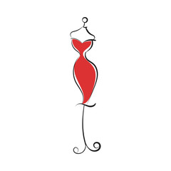 dummy dress hand drawing illustration vector